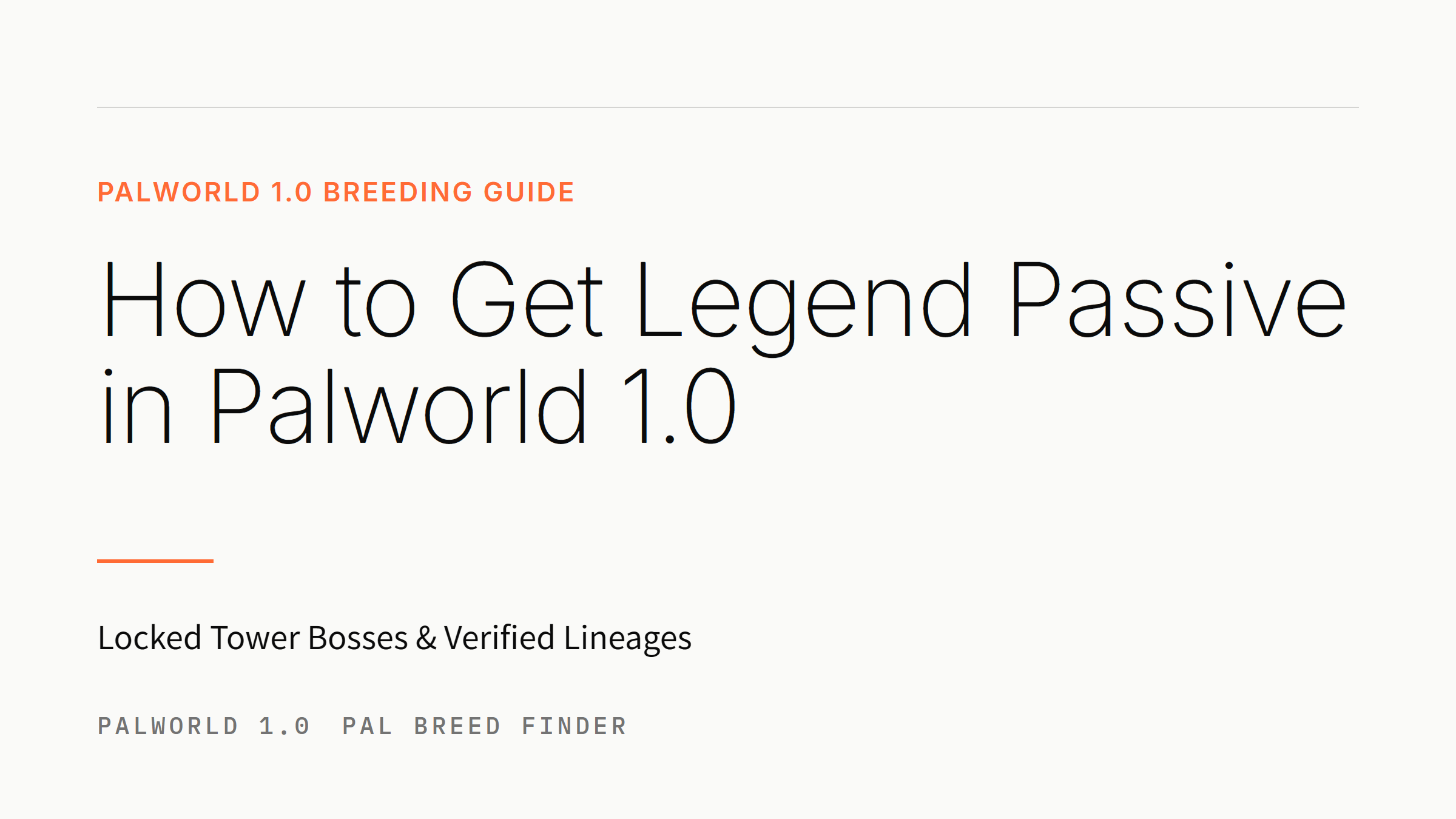 How to Get Legend Passive in Palworld 1.0 Guide Cover Card